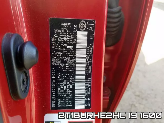 2T1BURHE2HC797600 фото 2