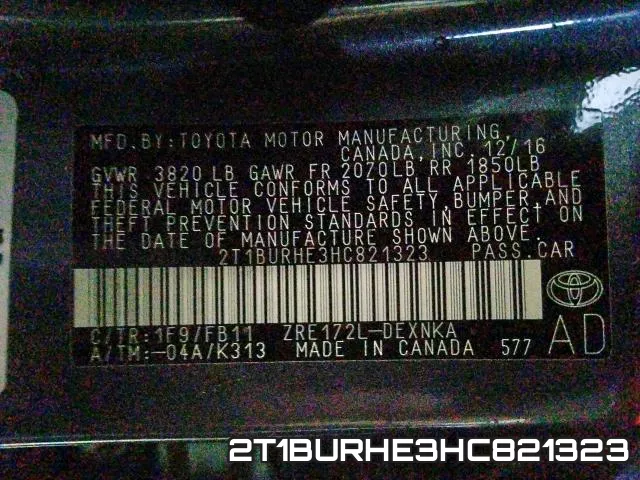 2T1BURHE3HC821323 фото 2