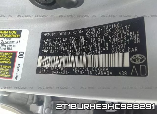 2T1BURHE3HC928291 фото 10