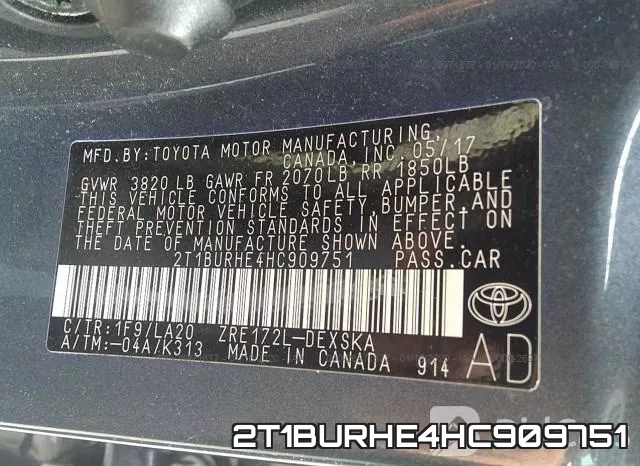 2T1BURHE4HC909751 фото 10