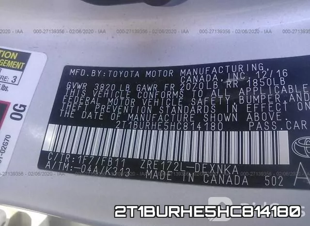 2T1BURHE5HC814180 фото 10