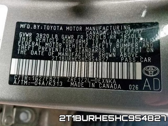 2T1BURHE5HC954827 фото 2