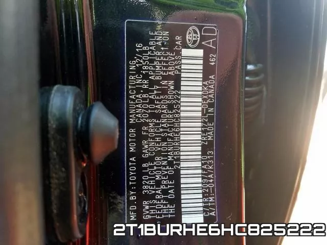2T1BURHE6HC825222 фото 2