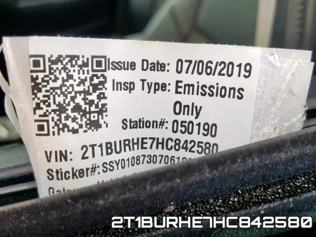 2T1BURHE7HC842580 фото 2
