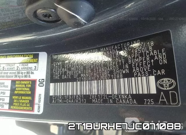 2T1BURHE7JC071088 фото 10