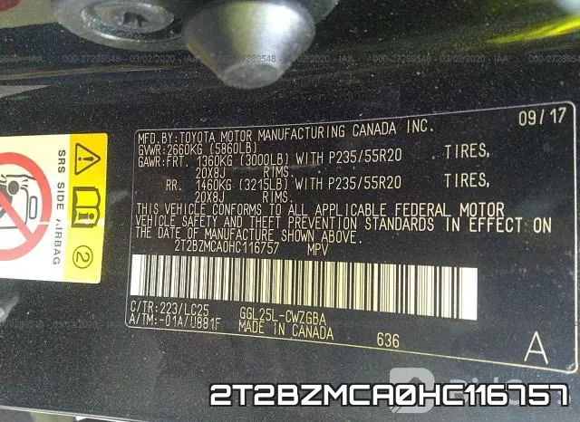 2T2BZMCA0HC116757 фото 10