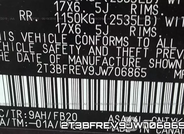 2T3BFREV9JW706865 фото 10