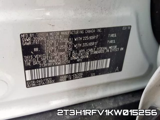 2T3H1RFV1KW015256 фото 2