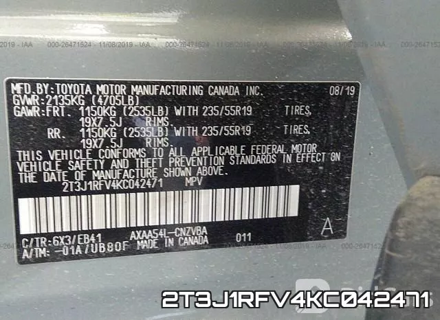 2T3J1RFV4KC042471 фото 10
