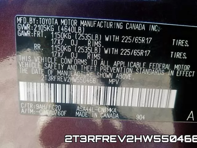 2T3RFREV2HW550466 фото 2