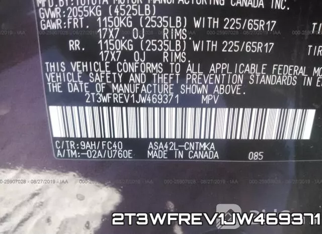 2T3WFREV1JW469371 фото 10