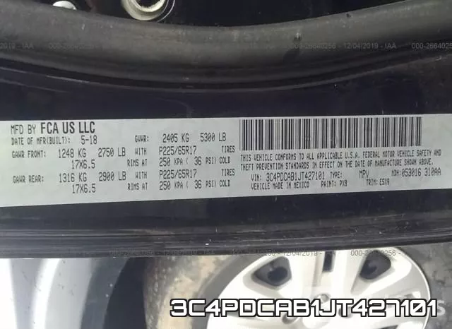 3C4PDCAB1JT427101 фото 10