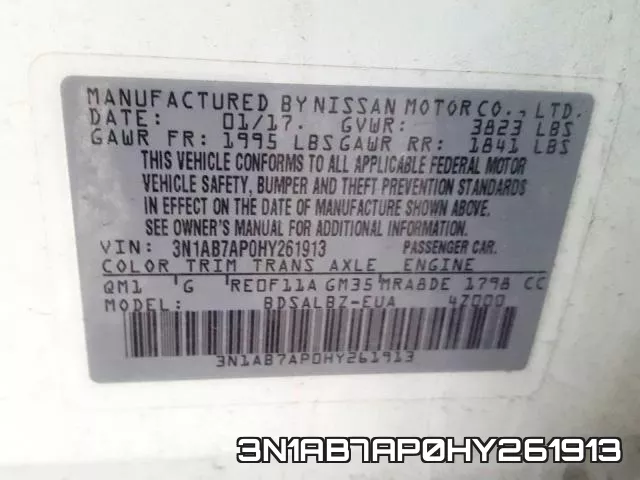 3N1AB7AP0HY261913 фото 2