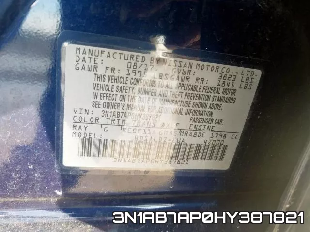3N1AB7AP0HY387821 фото 2