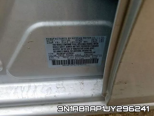 3N1AB7AP1JY296241 фото 2