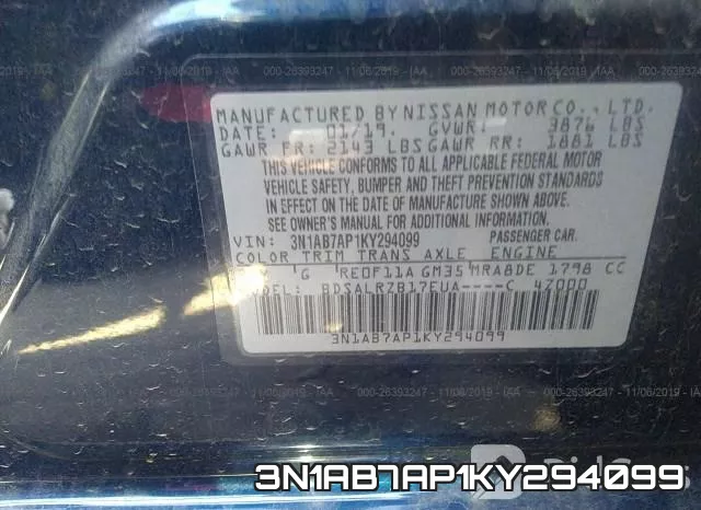 3N1AB7AP1KY294099 фото 10