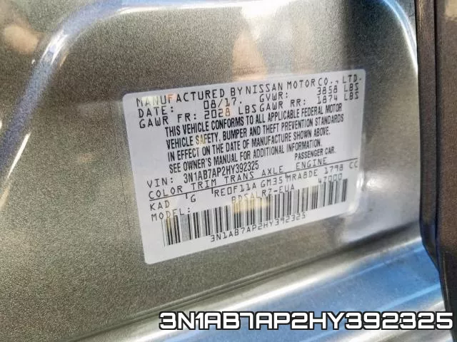 3N1AB7AP2HY392325 фото 2