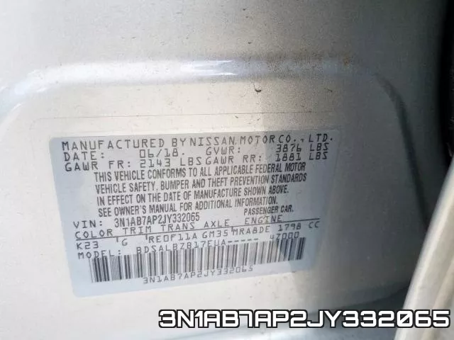3N1AB7AP2JY332065 фото 2