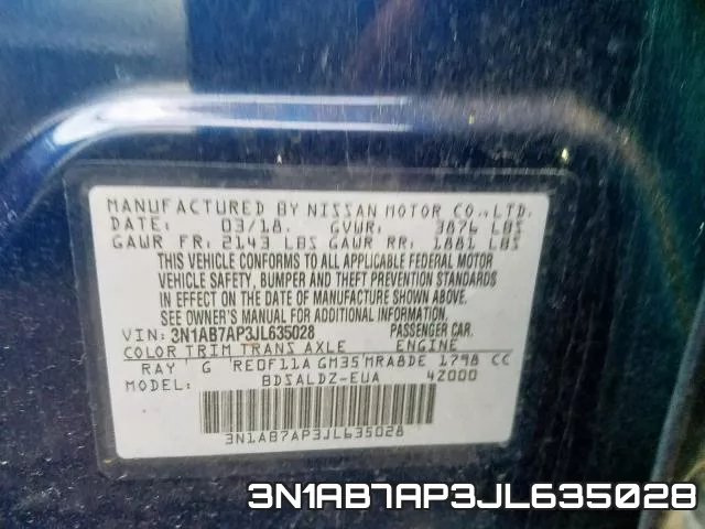 3N1AB7AP3JL635028 фото 2