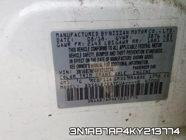 3N1AB7AP4KY213774 фото 2