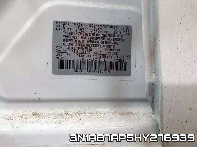 3N1AB7AP5HY276939 фото 2