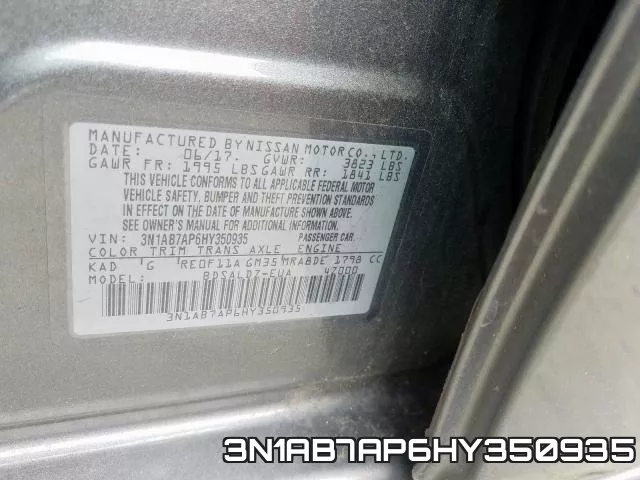3N1AB7AP6HY350935 фото 2