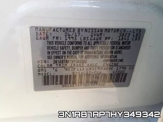 3N1AB7AP7HY349342 фото 2