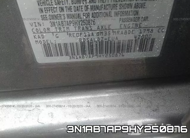 3N1AB7AP9HY250876 фото 10