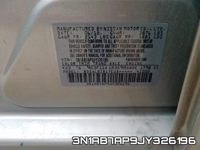 3N1AB7AP9JY326196 фото 2