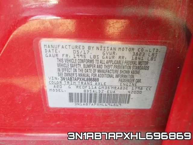 3N1AB7APXHL696869 фото 2