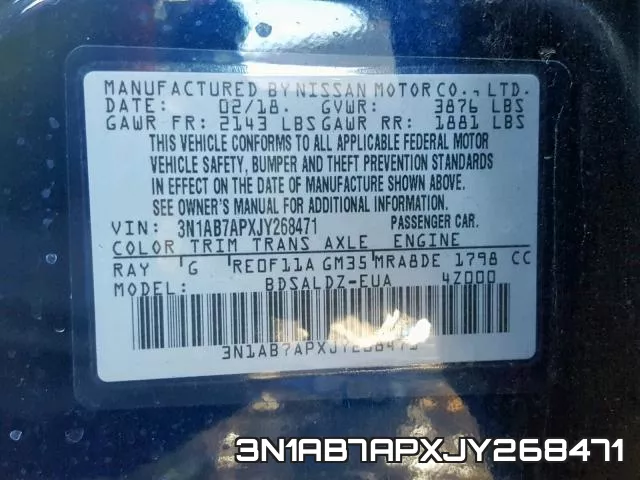 3N1AB7APXJY268471 фото 2