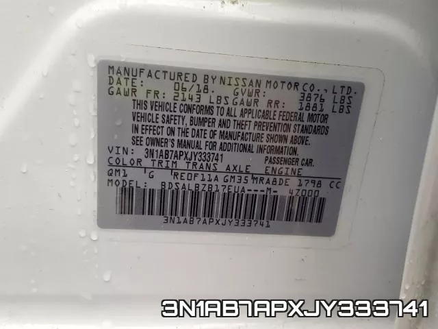 3N1AB7APXJY333741 фото 2