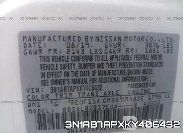 3N1AB7APXKY406432 фото 10
