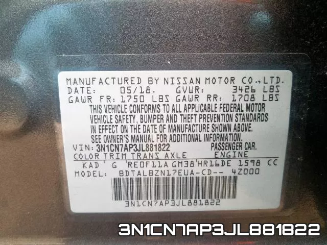3N1CN7AP3JL881822 фото 2