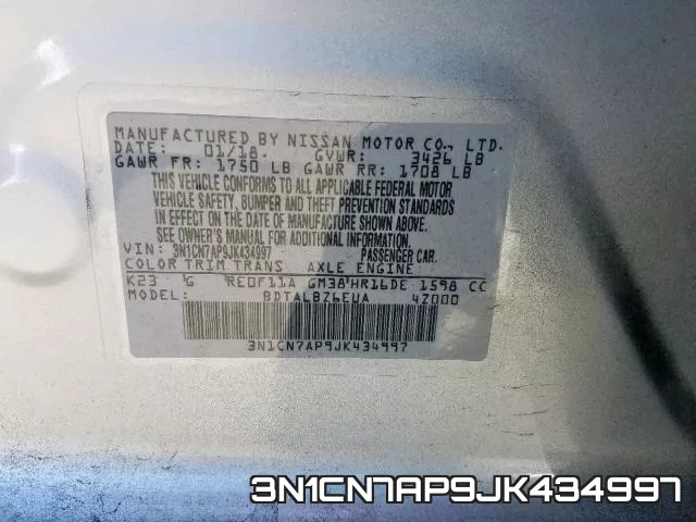 3N1CN7AP9JK434997 фото 2