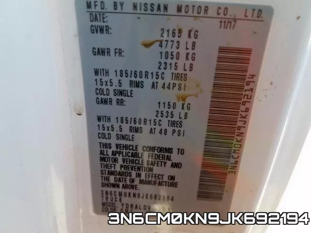 3N6CM0KN9JK692194 фото 2