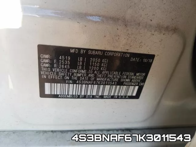 4S3BNAF67K3011543 фото 2