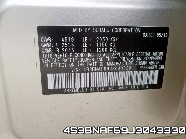 4S3BNAF69J3043330 фото 2