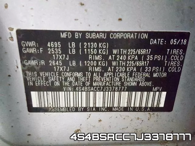 4S4BSACC7J3378777 фото 2