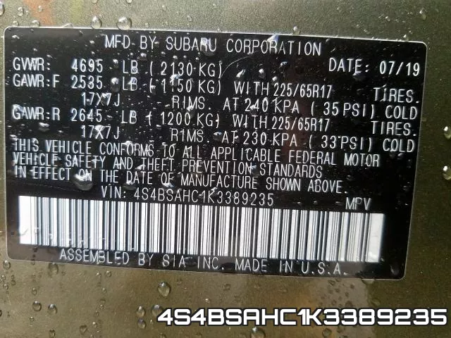 4S4BSAHC1K3389235 фото 2