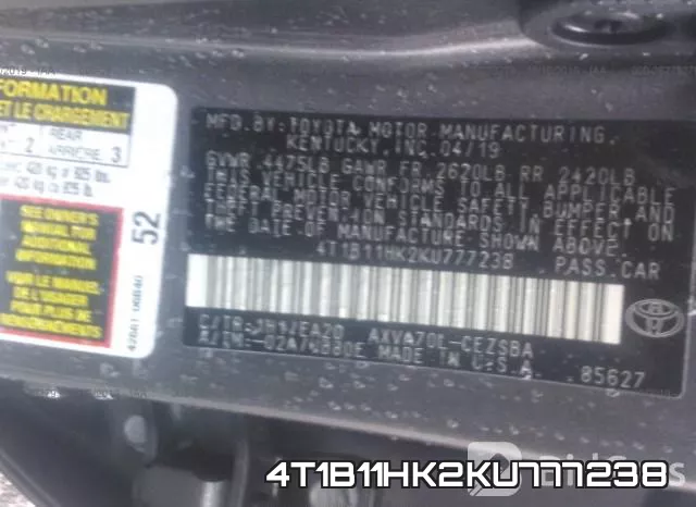 4T1B11HK2KU777238 фото 10