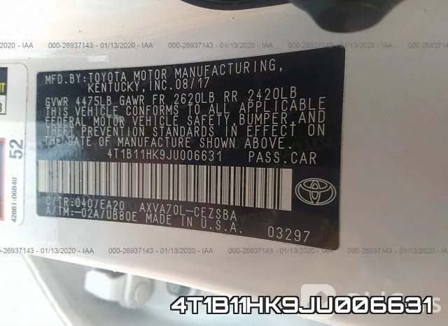 4T1B11HK9JU006631 фото 10