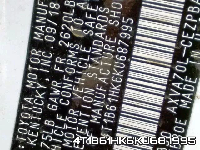 4T1B61HK6KU687995 фото 2