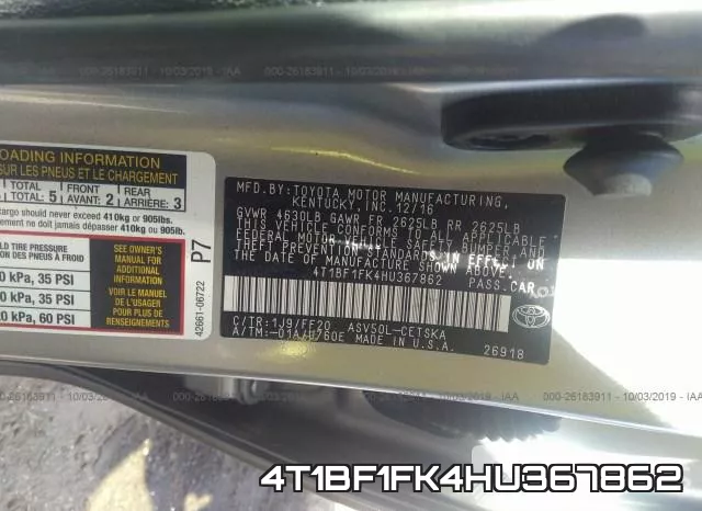 4T1BF1FK4HU367862 фото 10