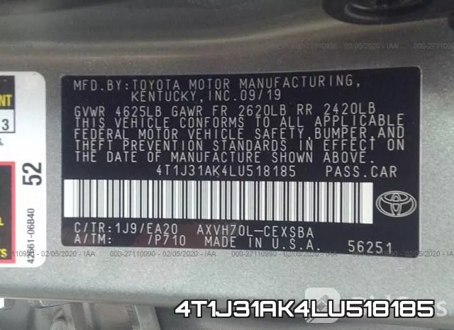 4T1J31AK4LU518185 фото 10