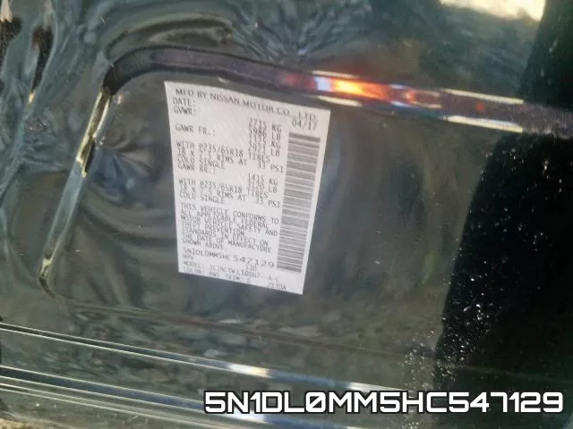 5N1DL0MM5HC547129 фото 2