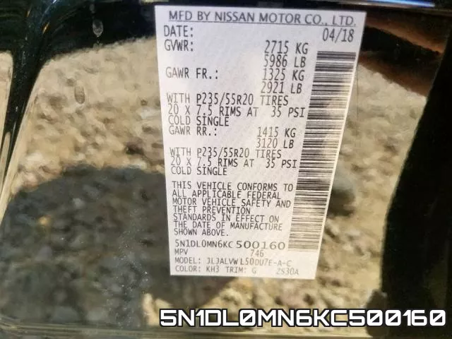 5N1DL0MN6KC500160 фото 2