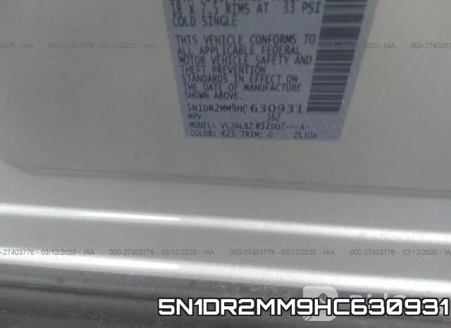 5N1DR2MM9HC630931 фото 10