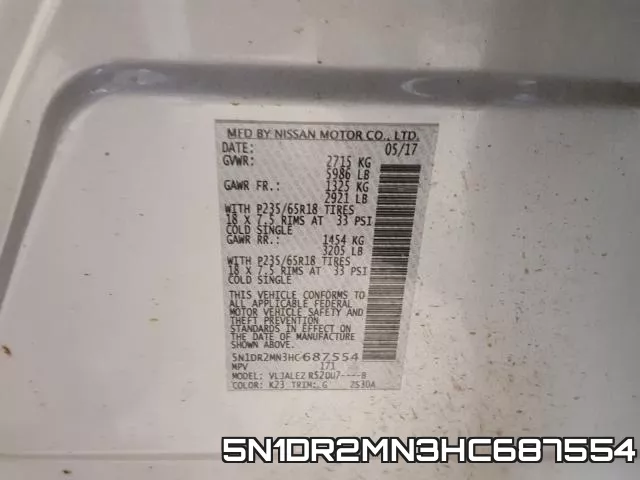 5N1DR2MN3HC687554 фото 2