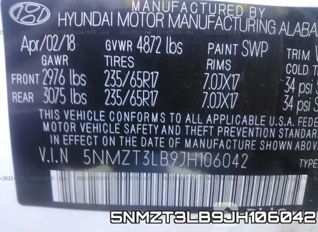 5NMZT3LB9JH106042 фото 10